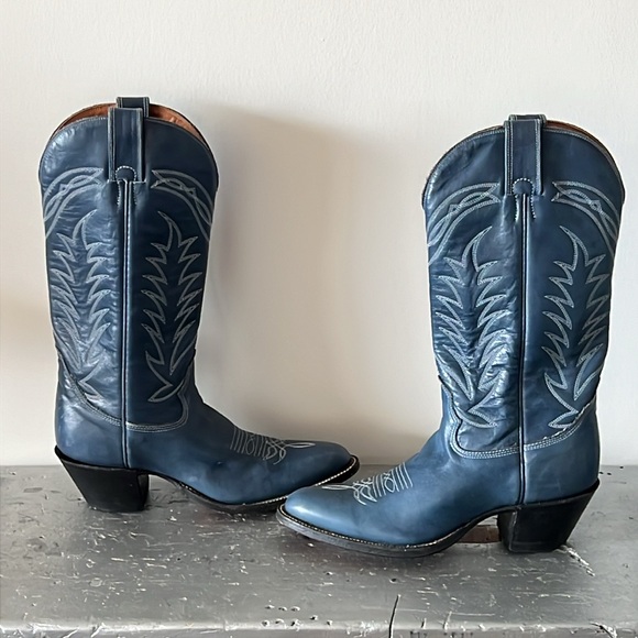 Vintage Shoes - Rare Vintage Cowboy Boots- Blue